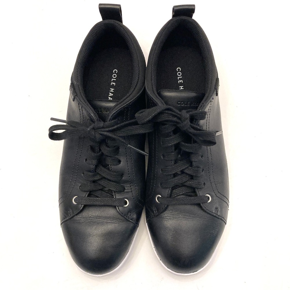 Cole Haan Leather Sneakers Womens 6B Black Lace Up